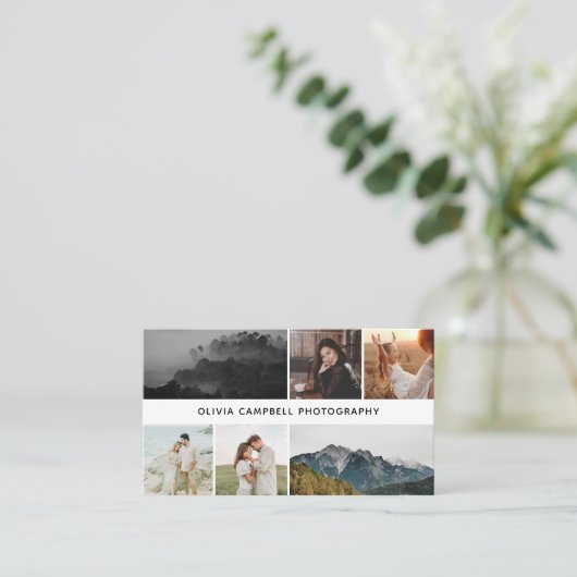 FotoCollage Modern einfach Visitenkarte (Stehend Vorderseite)