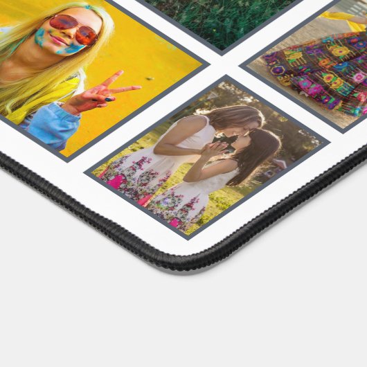 FotoCollage Modern White Personalisiert 25 Pic Schreibtischunterlage (Ecke)