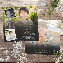 FotoCollage Moderne Beerdigung Feier des Lebens Einladung