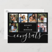 Fotocollage Moderne Glückwünsche Schwarz-Weiß-Post Postkarte (Vorne/Hinten)