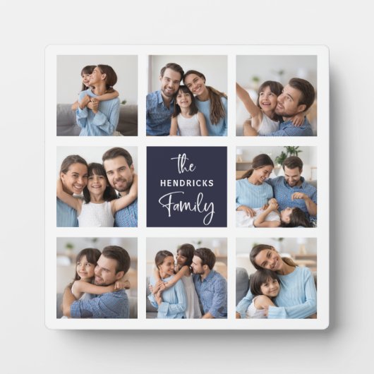 FotoCollage | Moderne Schrift Chic Fotoplatte (Vorderseite)