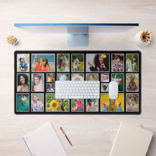 FotoCollage Modernes Schwarzes Personalisiert 25 P Schreibtischunterlage
