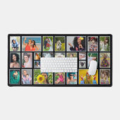 FotoCollage Modernes Schwarzes Personalisiert 25 P Schreibtischunterlage (Tastatur & Maus)