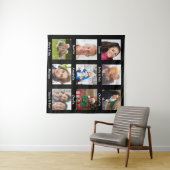 FotoCollage | Name Memory Aid for Dementia Wandteppich (Beispiel (Horizontal))