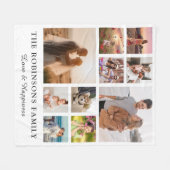 FotoCollage + Name Weiße Fleece (Vorderseite (Horizontal))