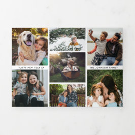FotoCollage Neujahrsferien Dreifach Gefaltete Urlaubskarte