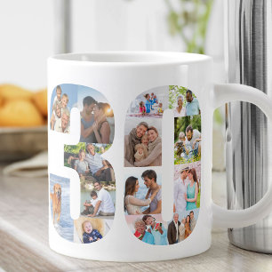 Fotocollage Nummer 30 - 30. Geburtstag Jumbo-Tasse