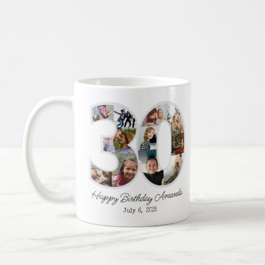 Fotocollage Nummer 30 - 30. Geburtstag Kaffeetasse (Links)