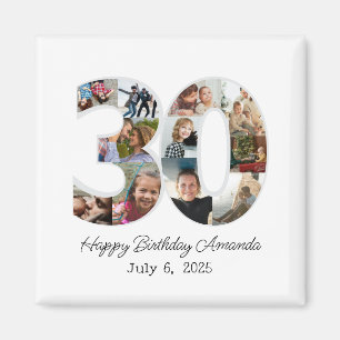 Fotocollage Nummer 30 - 30. Geburtstag Magnet