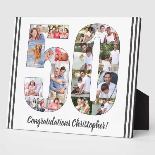 FotoCollage, Nummer 50 Geburtstag Fotoplatte (Seite)