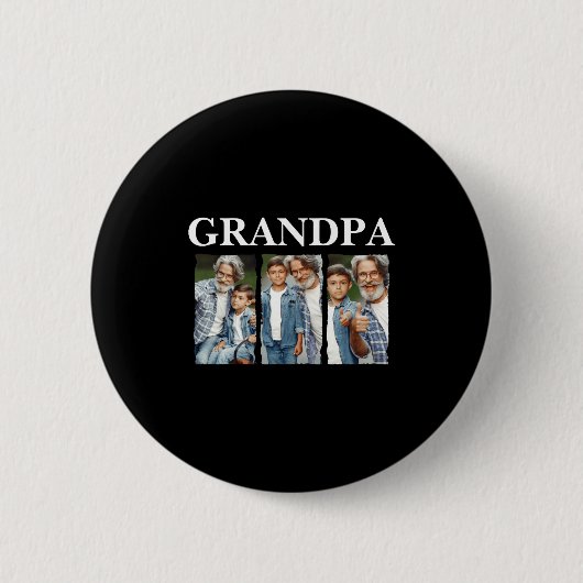 Fotocollage Opa D Geschenk Button (Vorderseite)