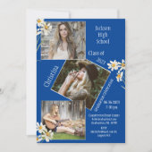 FotoCollage Personalisiert 4 Bilder Blau Ankündigung (Vorderseite)