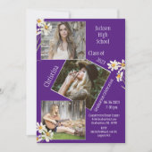 FotoCollage Personalisiert 4 Bilder Lila Ankündigung (Vorderseite)