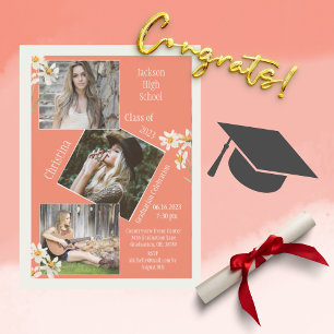 FotoCollage Personalisiert 4 Bilder Orange Ankündigung