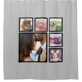 FotoCollage Personalisiert 6 Fotovorlage Duschvorhang (Vorderseite)