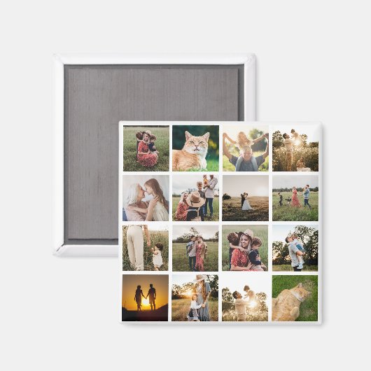 FotoCollage Personalisiert Magnet (Vorderseite/Rückseite)