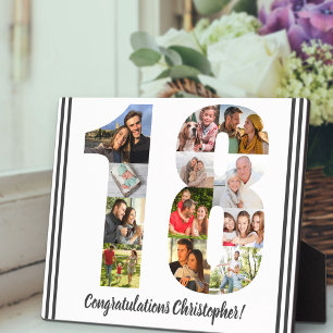 Fotocollage Personalisiert Nummer 18 Geburtstag Fotoplatte