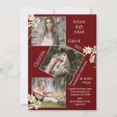 FotoCollage Personalisiert Red Abschluss Ankündigung (Vorderseite)