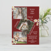 FotoCollage Personalisiert Red Abschluss Ankündigung (Stehend Vorderseite)