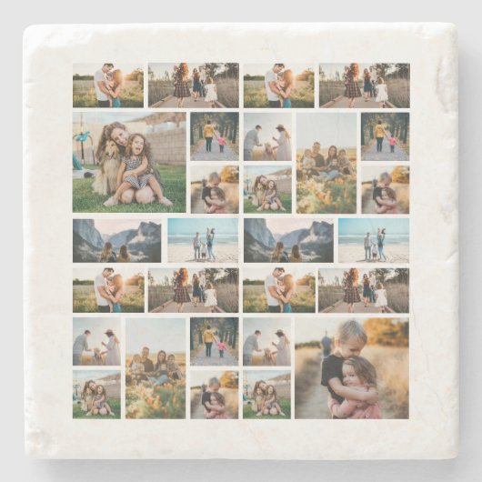 FotoCollage Personalisiert Steinuntersetzer (Vorderseite)