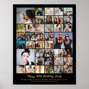 Fotocollage Personalisiertes Bildermosaik Geschenk Poster