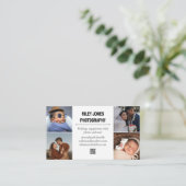 Fotocollage QR Code Beruflich Fotograf Visitenkarte (Stehend Vorderseite)