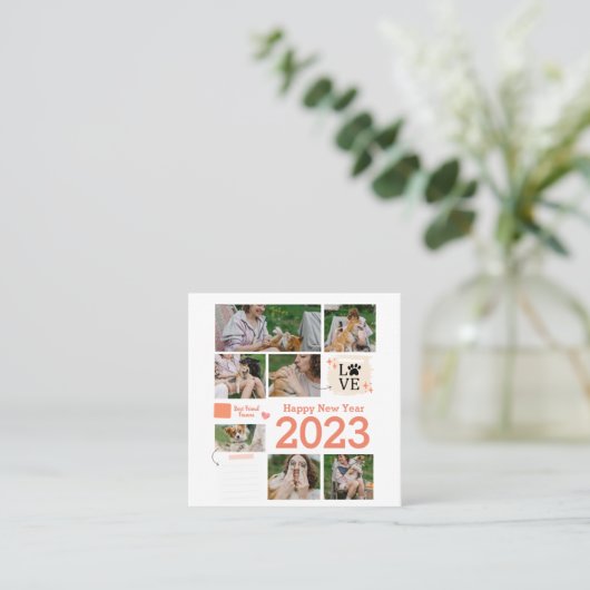 FotoCollage Quadratische Visitenkarte (Stehend Vorderseite)