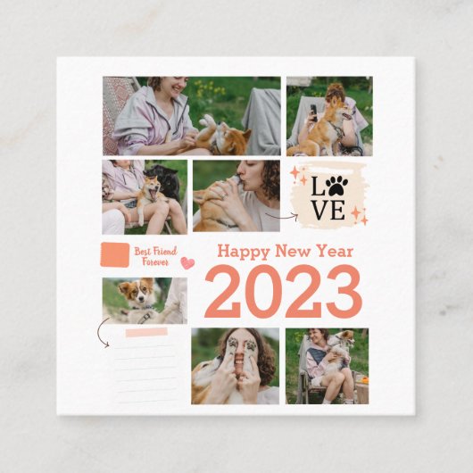 FotoCollage Quadratische Visitenkarte (Vorderseite)