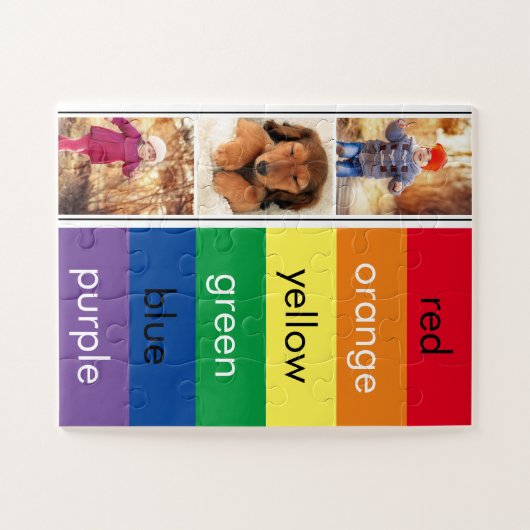 Fotocollage Rainbow Personalisierte Farben Puzzle (Horizontal)