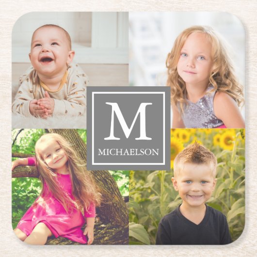 FotoCollage Rechteckiger Pappuntersetzer (Vorderseite)