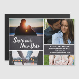 Fotocollage Rette unsere neue Hochzeit Magneteinladung