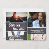 Fotocollage Rette unsere neue Hochzeit Magneteinladung (Vorderseite)