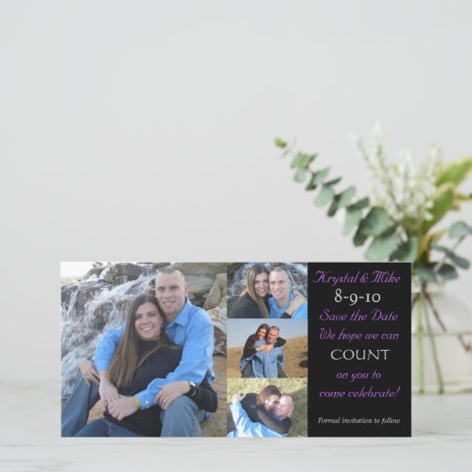 FotoCollage Save the Date (Stehend Vorderseite)