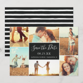 FotoCollage Save the Date flache Karte | Ebony (Vorne/Hinten)
