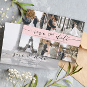 FotoCollage Save the Date pink mit Handschrift