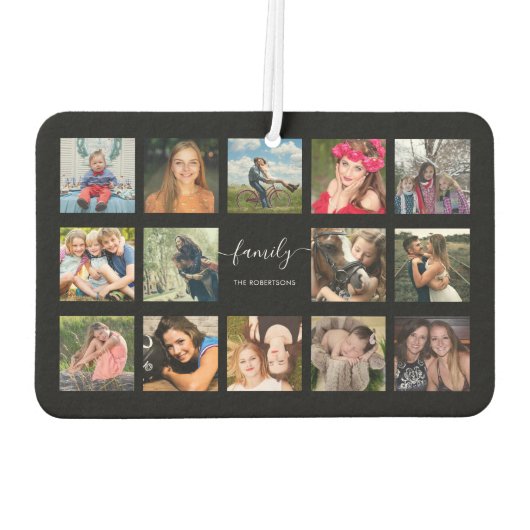 FotoCollage Schwarz Custom Autolufterfrischer (Rückseite)