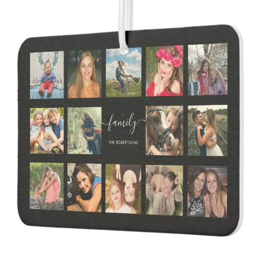 FotoCollage Schwarz Custom Autolufterfrischer (Links)