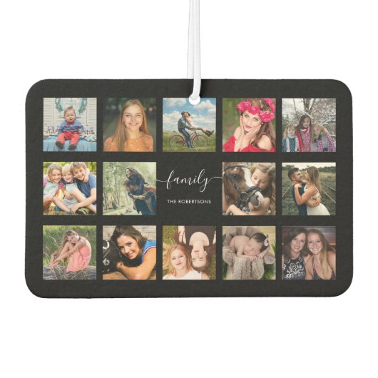 FotoCollage Schwarz Custom Autolufterfrischer (Vorderseite)