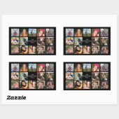 FotoCollage Schwarz Custom Rechteckiger Aufkleber (Blatt)