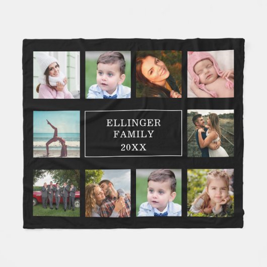 Fotocollage Schwarz Vliesschwarz Fleecedecke (Vorderseite (Horizontal))