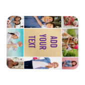 Fotocollage - schwarzer Hintergrund - weißer Text  Magnet (Horizontal)