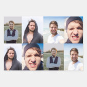 Fotocollage setzt das Gesicht an Geschenkpapier Set (Vorderseite 2)