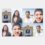 Fotocollage setzt das Gesicht an Geschenkpapier Set (Vorderseite)