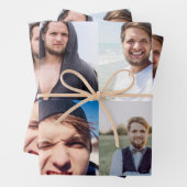 Fotocollage setzt das Gesicht an Geschenkpapier Set (Beispiel)