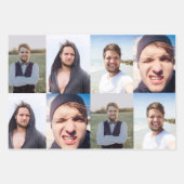 Fotocollage setzt das Gesicht an Geschenkpapier Set (Vorderseite 3)