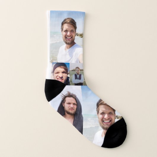 Fotocollage setzt das Gesicht an Socken (Links - Innen)