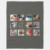 Fotocollage Silver Grau mit Text Fleecedecke (Vorderseite)