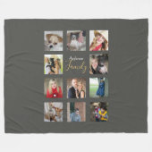 Fotocollage Silver Grau mit Text Fleecedecke (Vorderseite (Horizontal))