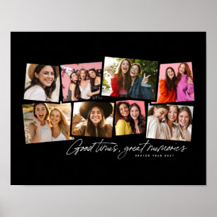 Fotocollage Spaß personalisiert schwarz weiß Erinn Poster