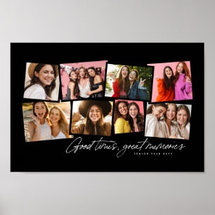 Fotocollage Spaß personalisiert schwarz weiß Erinn Poster